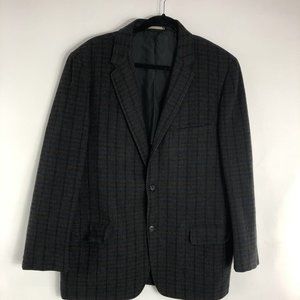 Palmer's Mens Two Button Suit Jacket Gray Plaid Pockets Union Made Vintage 44R